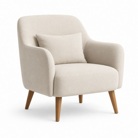 Polstersessel Beige aus Polyester mit abgerundeter Form 84 x 80 x 82 cm