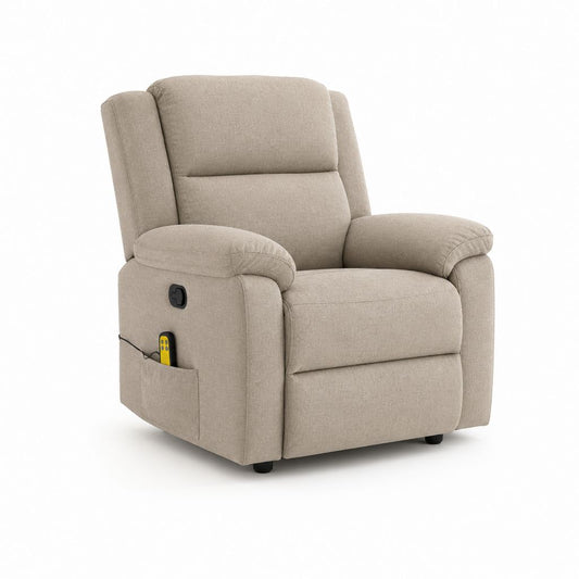 Elektrischer Relaxsessel Beige mit Polyesterbezug und Fernbedienung 90 x 95 x 105 cm